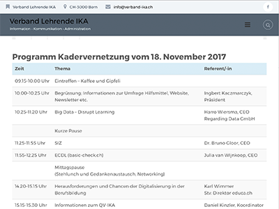 Verband Lehrende IKA: Anlässe